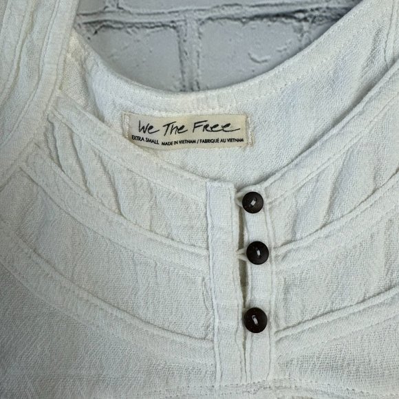 Free People We the Free ivory color peasant style balloon sleeve blouse top XS - Picture 7 of 12